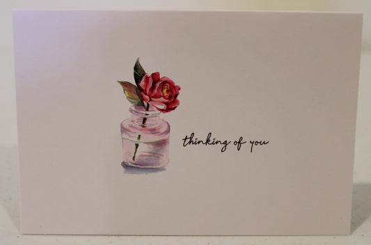 Pink flower "Thinking of you" Card